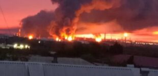 В российском городе Самара атака на Куйбышевский НПЗ: вспыхнул пожар. ВИДЕО