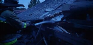 Российский дрон попал в пожарную часть в Донецкой области